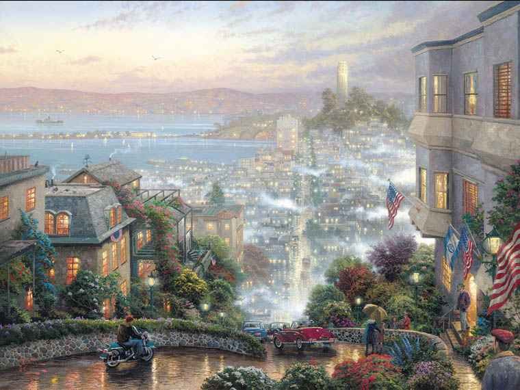 Thomas Kinkade Lombard Street